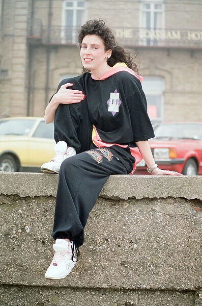Redcar Fashion, Monday 23rd April 1990, model Caroline wearing black track pants (7