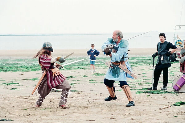 Redcar Folk Festival, 9th July 1994. Pictured, members of the Balhag Viking Reenactment