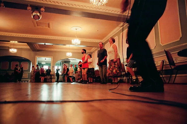 Redcar Folk Festival, 9th July 1994. Pictured, Beginners Appalachian Dance Classes