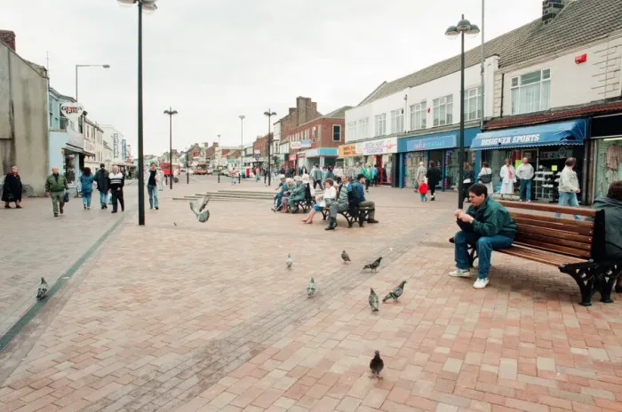 Framed Print : Redcar High Street, 6th June 1995. Pesestrianised Framed Print : Redcar High Street, 6th June 1995. Pesestrianised