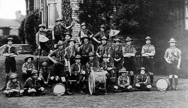Redcar Scouts, outside Church House, Circa 1916