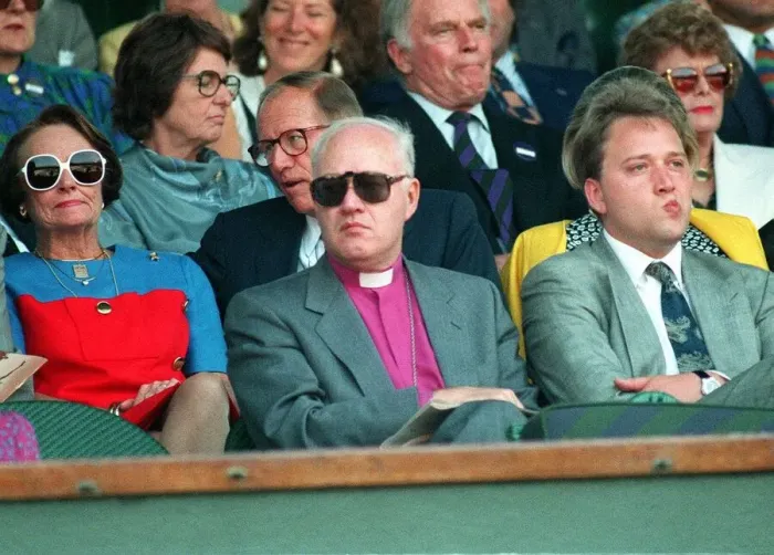 Framed Print : REG GEORGE CAREY - ARCHBISHOP OF CANTERBURY AT THE WIMBLEDON SEMI FINALS JULY 1994