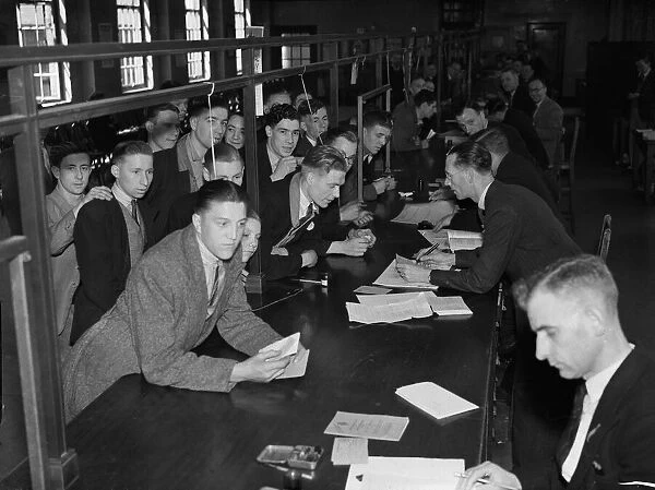 Registering for Military Training 3rd June 1939. Six thousand five hundred young