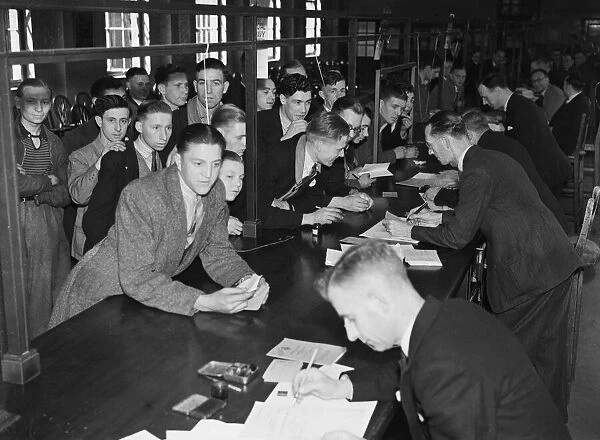 Registering for Military Training 3rd June 1939. Six thousand five hundred young