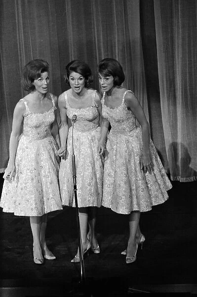 Rehearsals for the Royal Variety Performance. The McGuire Sisters. 6th November 1961
