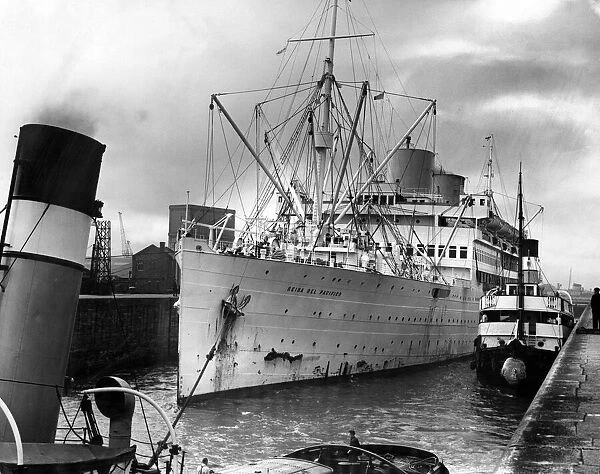The Reina Del Pacifico returns to Liverpool. 24th July 1957