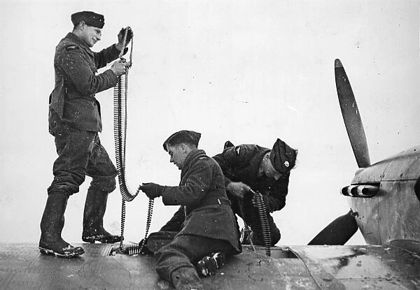 Reloading the guns of a Hurricane Fighter of Burma squadron