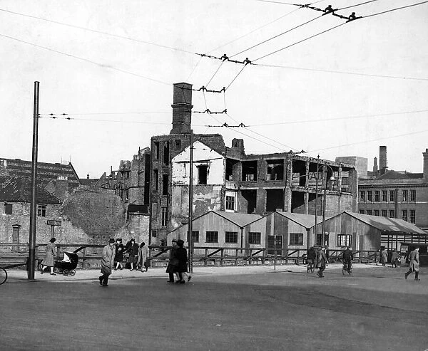The remains of Hammonds department store, Hull, after the Hull Blitz. 28th November 1946
