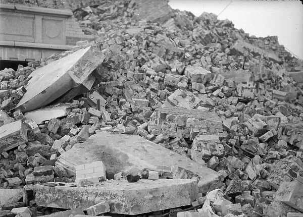 The remains of a residential villa near Dunkirk, northern France which was blown during