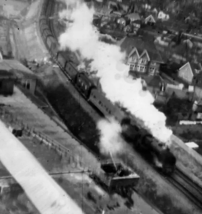 Framed Print : This remarkable oblique view taken from a Mosquito during an attack on industrial targets Framed Print : This remarkable oblique view taken from a Mosquito during an attack on industrial targets