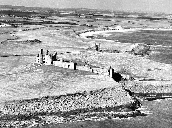 The remote and impressive ruins of Northumberlands Dunstanburgh Castle in May, 1973
