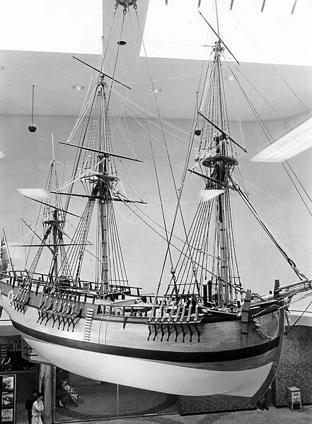 A replica of Captain Cooks ship 'Endeavour'
