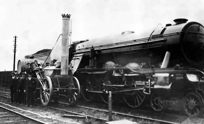 Framed Print : A replica of the famous George Stephenson Rocket, specially built at Darlington for mr Framed Print : A replica of the famous George Stephenson Rocket, specially built at Darlington for mr