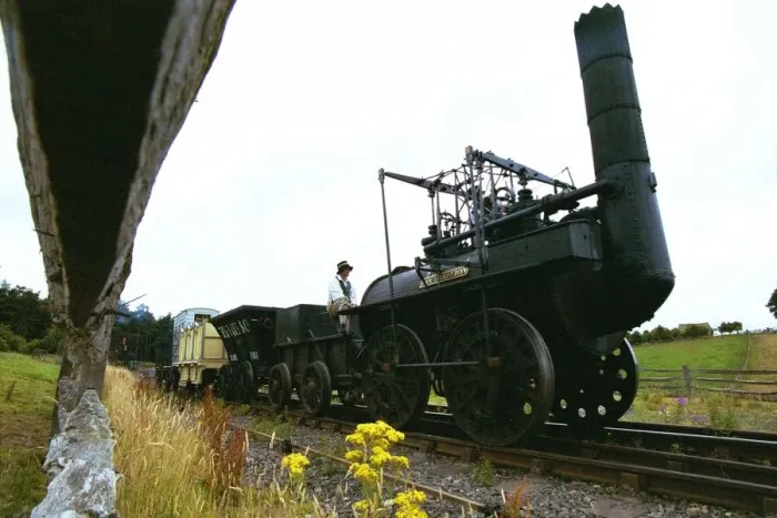 Framed Print : The replica of George Stephensons Locomotion No. 1 in action at Beamish Museum