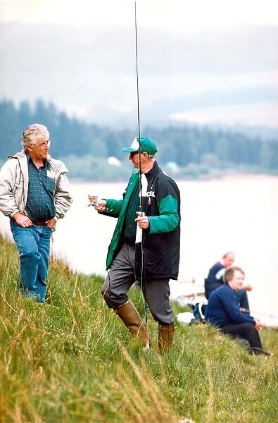 Republic of Ireland manager Jack Charlton at a fishing competition in July 1994