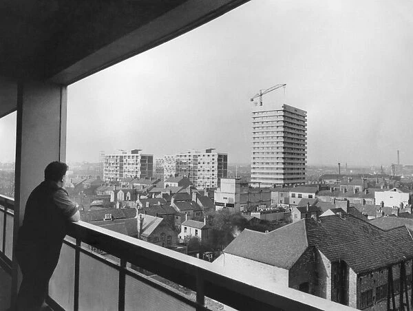 A resident on the eighth floor of Hillfields House, in Yardley Street, Coventry