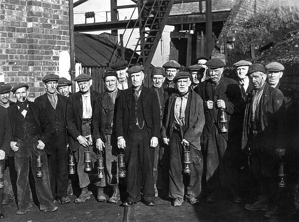 Retired pitmen leaving the colliery for the last time, November 1946