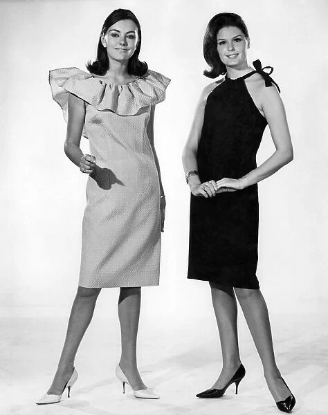 Reveille Fashions 1964. Elizabeth Allen and Gloria James wearing evening dresses