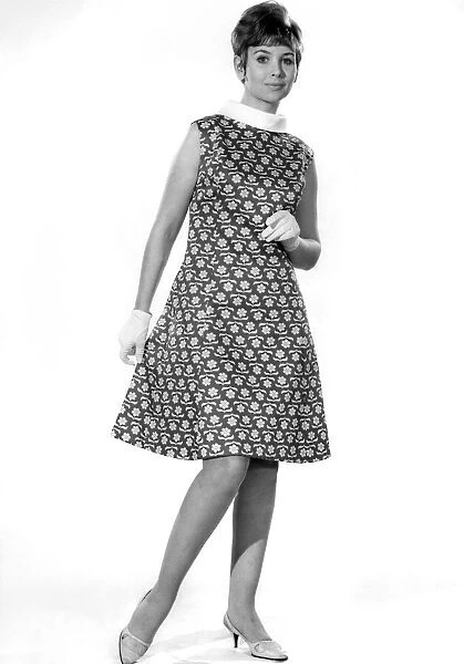 Reveille Fashions 1967: Ann Cave modelling sleeveless dress. May 1967 P006715
