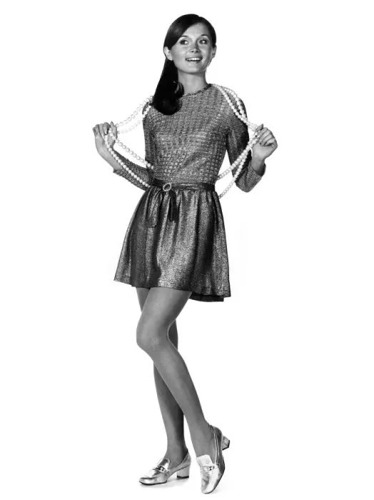 Framed Print : Reveille Fashions: Anabella Jones wearing mini skirt and matching skirt