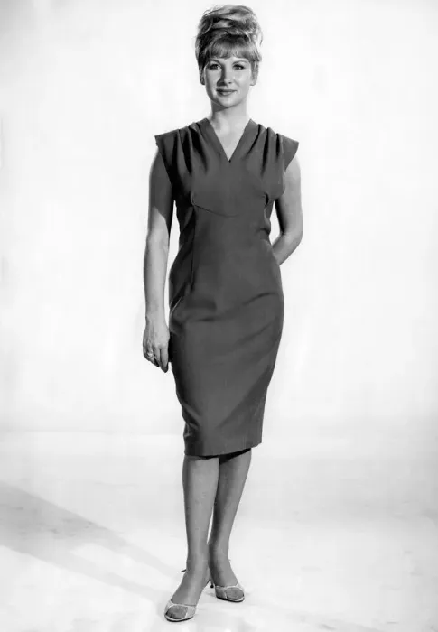 Framed Print : Reveille Fashions: Caron Gardner modeling sleeveless summer dress. December 1964 P007559 Framed Print : Reveille Fashions: Caron Gardner modeling sleeveless summer dress. December 1964 P007559