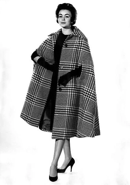 Reveille Fashions: Jacky Jackson seen here modelling tweed cape coat