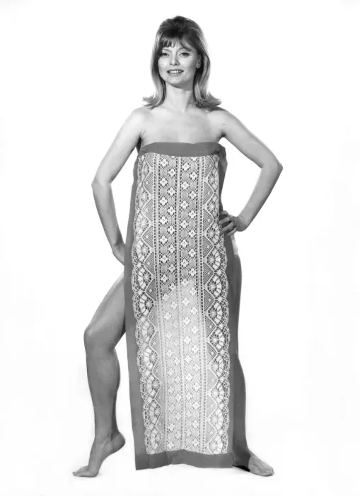 Framed Print : Reveille Fashions. Model wearing beach dress April 1967 P008530