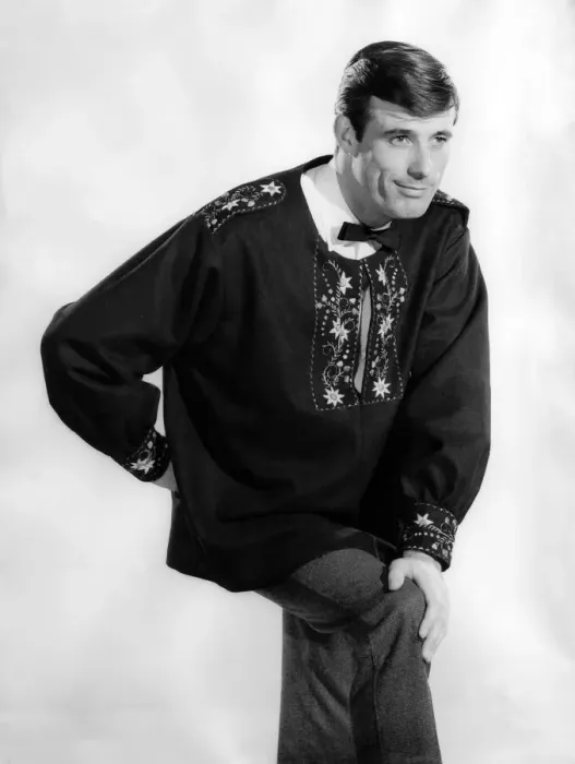 Framed Print : Reveille Fashions: Peter Anthony modelling a kaftan style dinner jacket Framed Print : Reveille Fashions: Peter Anthony modelling a kaftan style dinner jacket