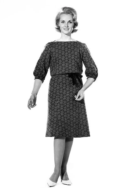 Reveille fashions: Roma Reeves modelling pattern dress tied at the waist