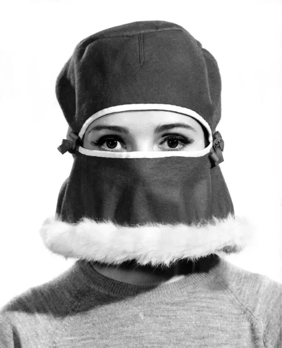 Framed Print : Reveille Fashions: Vivienne Cornwall weaing fur trimmed veil. December 1964 P007531 Framed Print : Reveille Fashions: Vivienne Cornwall weaing fur trimmed veil. December 1964 P007531