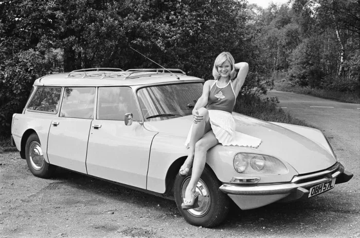 Framed Print : Reveille model Jan Burdette seen here posing with a Citroen DS car which is a top prize Framed Print : Reveille model Jan Burdette seen here posing with a Citroen DS car which is a top prize