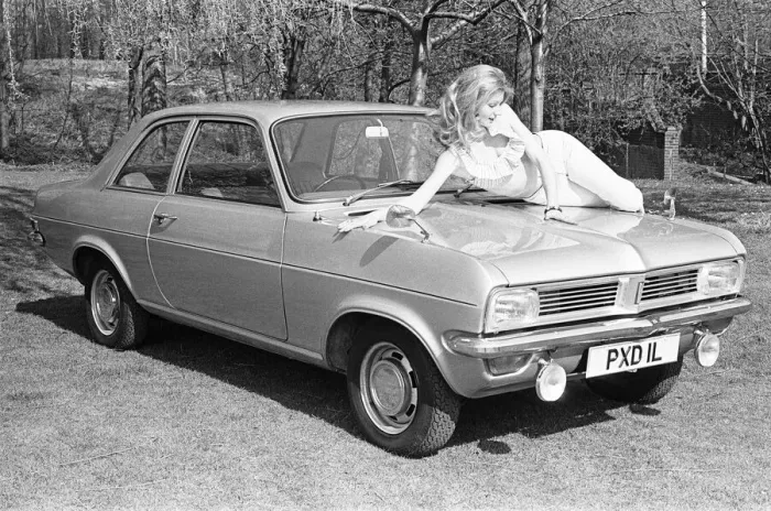 Framed Print : Reveille model Lia seen here posing with a Vauxhall Viva car which is a top prize in