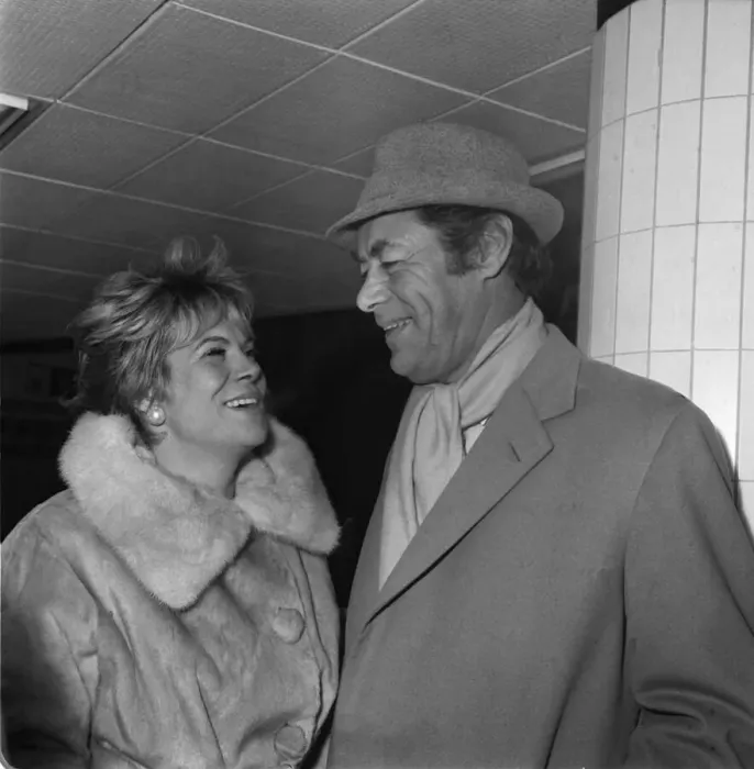 Framed Print : Rex Harrison actor with wife Rachel Roberts at LAP April 1964 Framed Print : Rex Harrison actor with wife Rachel Roberts at LAP April 1964
