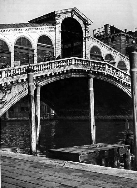 The Rialto Bridge in Venice Italy - which was made famous in Shakespeare