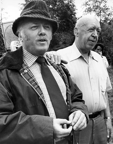 Richard Attenborough out shooting with 73 yrs old director Otto Preminger during filming