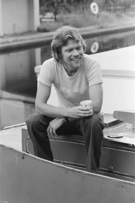 Framed Print : Richard Branson, 28 year old mastermind behind Virgin Music company. Relaxing on his boat Framed Print : Richard Branson, 28 year old mastermind behind Virgin Music company. Relaxing on his boat