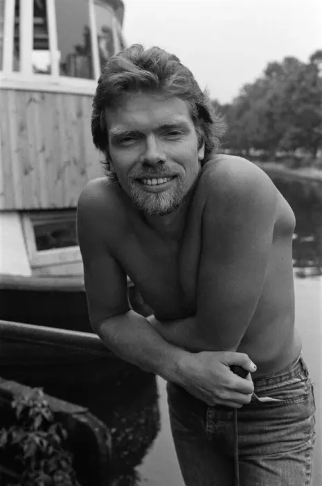 Framed Print : Richard Branson aboard his houseboat / office at Maida Vale, London. 31st July 1982 Framed Print : Richard Branson aboard his houseboat / office at Maida Vale, London. 31st July 1982