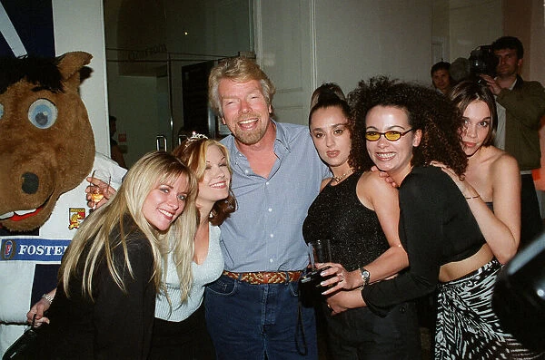 Richard Branson June 98 At the Imperial war museum with spice girls look-a-like