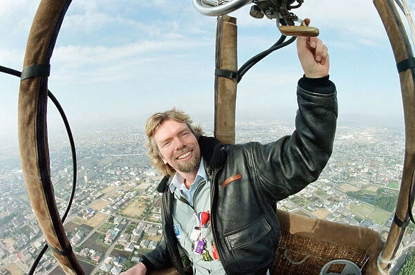 Richard Branson pictured in Southern Japan, hoping to make the 6200 mile trip to America