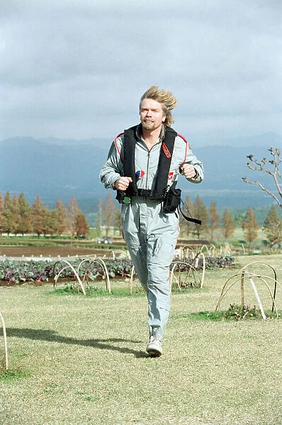 Richard Branson pictured in Southern Japan, hoping to make the 6200 mile trip to America
