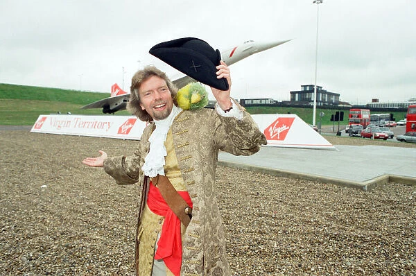 Richard Branson seen here at the entrance of the tunnel leading to the Heathrow terminals