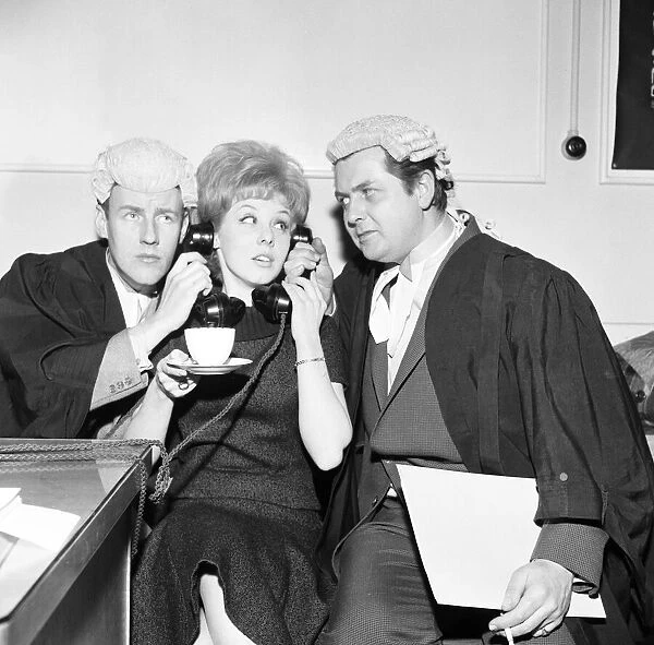 Richard Briers (left) June Barry and Richard Waring take a break from rehearsals for