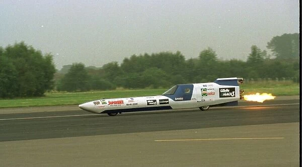 Richard Brown in Gillette Mach 3 Challenger Rocket 1998 as he makes a successful
