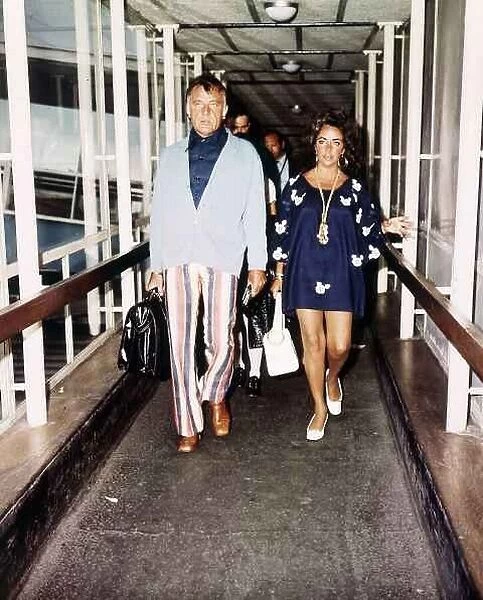 Richard Burton Actor with Elizabeth Taylor at London Airport dbase msi