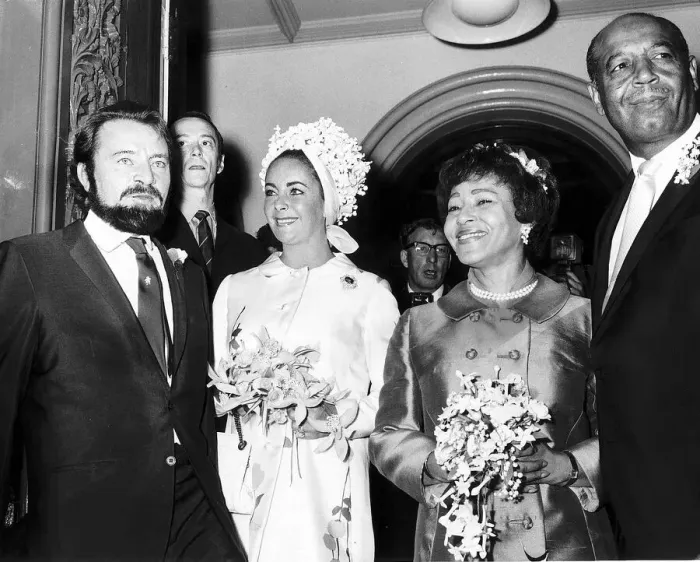 Framed Print : Richard Burton actor with wife Elizabeth Taylor at the wedding of his personal assistant Framed Print : Richard Burton actor with wife Elizabeth Taylor at the wedding of his personal assistant