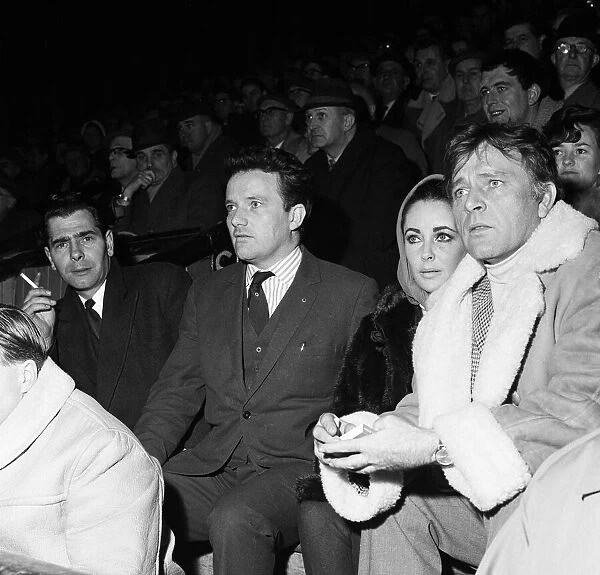 Richard Burton and Elizabeth Taylor watching a Rugby Match. 15th January 1965