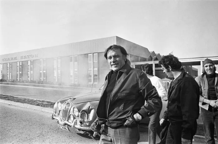 Framed Print : Richard Burton during location filming of The Villain