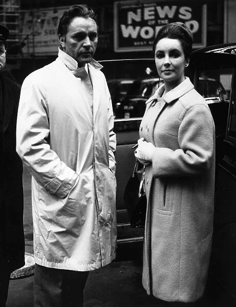Richard Burton is met at Paddington Station London by Elizabeth Taylor in 1963