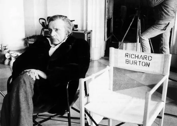 Framed Print : Richard Burton on set sitting in chair - February 1982 dbase MSI Framed Print : Richard Burton on set sitting in chair - February 1982 dbase MSI