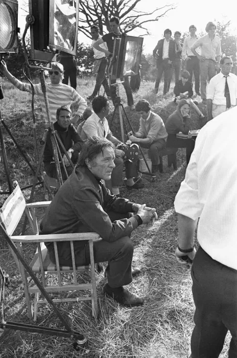 Framed Print : Richard Burton between takes during location filming of The Villian Framed Print : Richard Burton between takes during location filming of The Villian